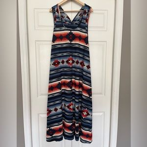 Double D Ranch Navy, Red & Cream Aztec Stripe Maxi Dress